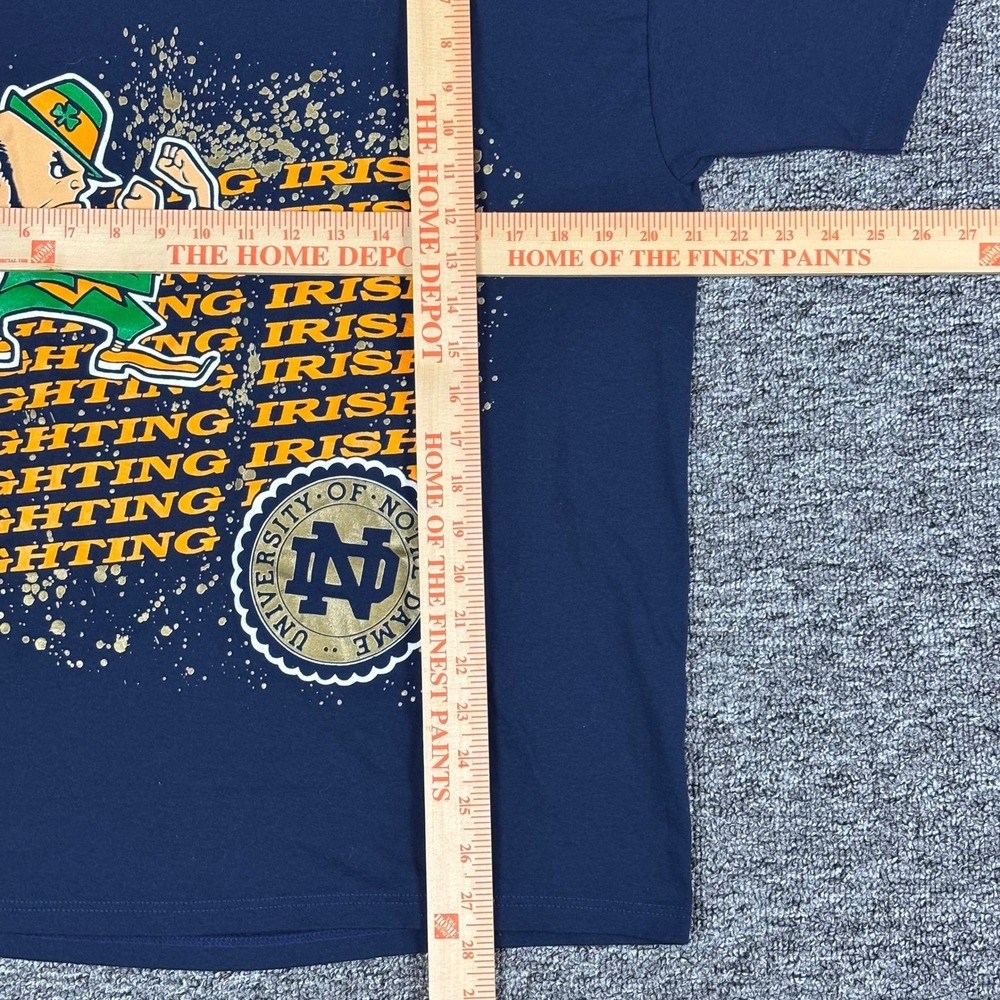 Vintage 90s Notre Dame Fighting Irish Made in USA Single Stitch Navy Blue Large - Picture 5 of 5